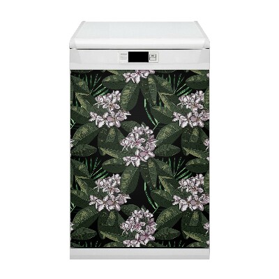 Magnetische Vaatwasser Deur Cover Exotische bloemen