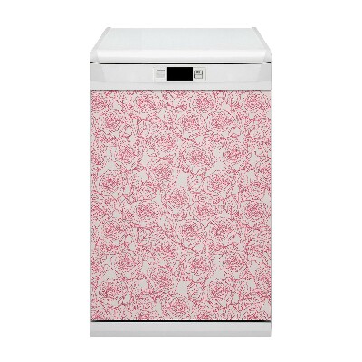 Magnetische Vaatwasser Deur Cover Rozen doodle