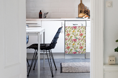Decoratieve vaatwassermagneet Bloemen en vogels