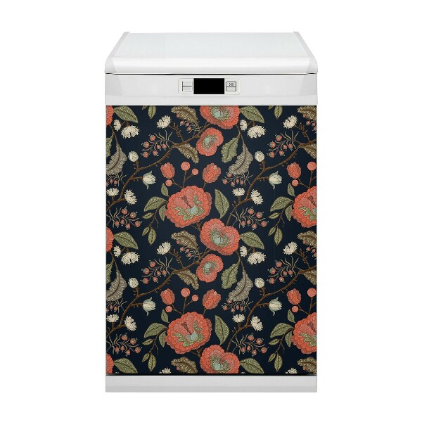 Vaatwasser magneet Retro bloemen