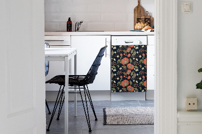 Vaatwasser magneet Retro bloemen