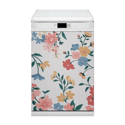 Magnetische Vaatwasser Deur Cover Kleurrijke bloemen