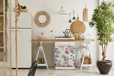 Magnetische Vaatwasser Deur Cover Kleurrijke bloemen