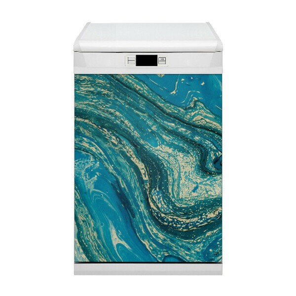 Magnetische Vaatwasser Deur Cover Blauwe abstractie