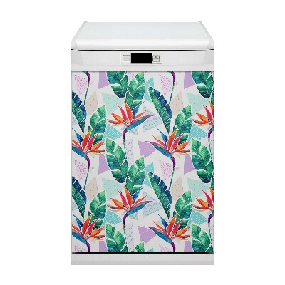 Magnetische Vaatwasser Deur Cover Tropische flora