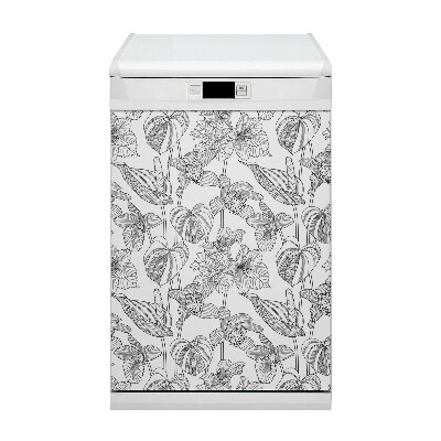 Magnetische Vaatwasser Deur Cover Contouren bloemen