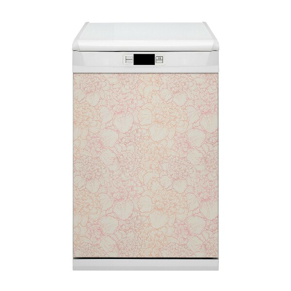 Decoratieve vaatwassermagneet Roze peonies