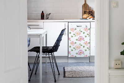 Magnetische Vaatwasser Deur Cover Waterverfbloemen