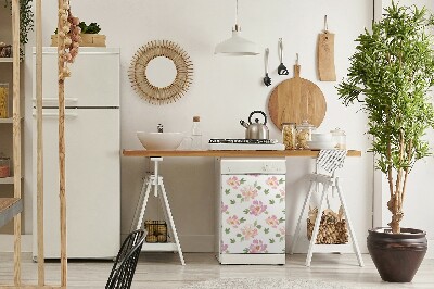 Magnetische Vaatwasser Deur Cover Waterverfbloemen