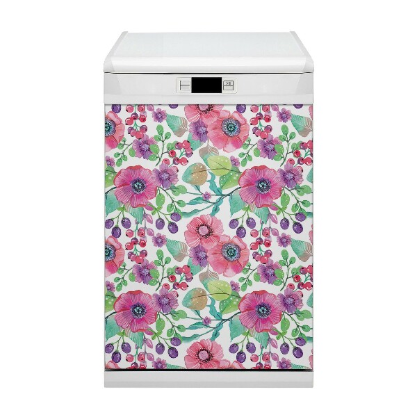 Vaatwasser magneet Bloemen en bessen