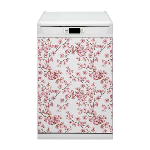 Magnetische Vaatwasser Panel Skin Cover Roze bloemen