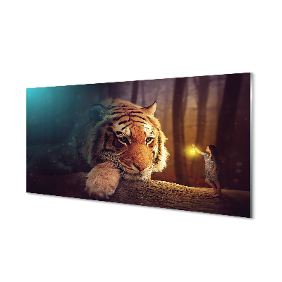 Plexiglas foto Tiger forest man