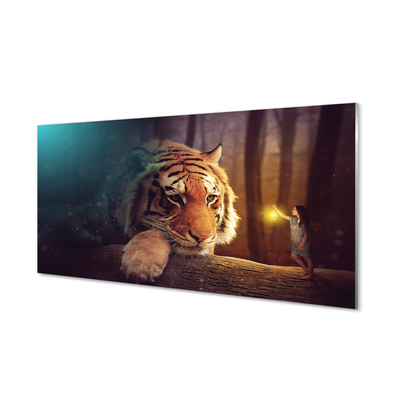 Plexiglas foto Tiger forest man