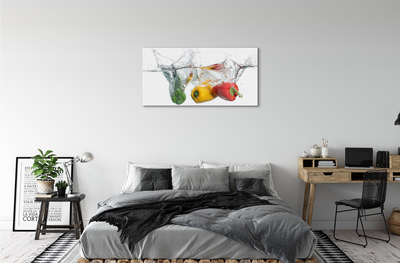 Plexiglas schilderij Kleurrijke paprika's in water
