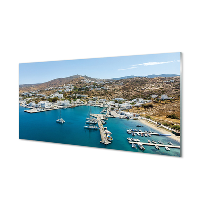 Foto op plexiglas Griekenland coast mountains city