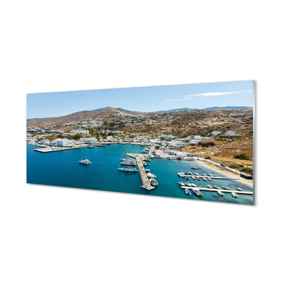 Foto op plexiglas Griekenland coast mountains city