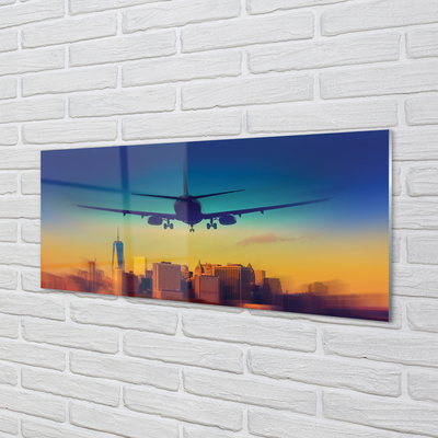 Plexiglas schilderij Stadswolken west-vliegtuig