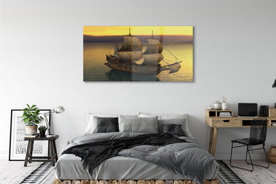 Plexiglas schilderij Gele sky ship sea