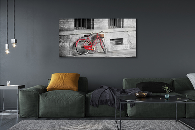 Plexiglas schilderij Rode fiets met een mand