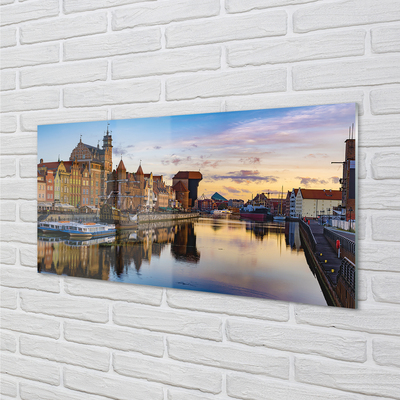 Foto op plexiglas Gdansk port river sunrise