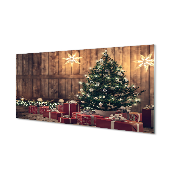 Plexiglas foto Kerstboom presenteert decoraties