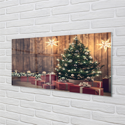 Plexiglas foto Kerstboom presenteert decoraties