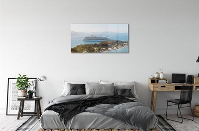 Plexiglas schilderij Ship island mountain sea