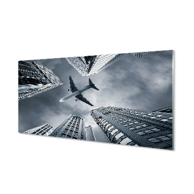 Plexiglas schilderij Stad hemel vliegtuighemel
