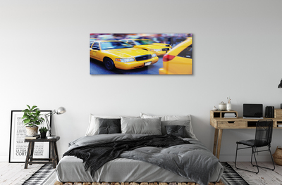 Plexiglas schilderij Gele taxi stad