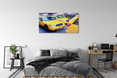 Plexiglas schilderij Gele taxi stad