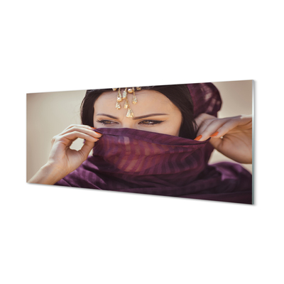 Foto in plexiglas Vrouw paars materiaal