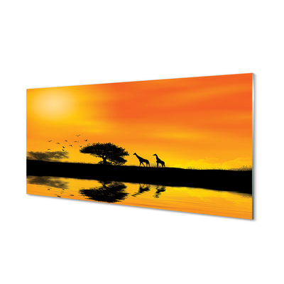 Foto in plexiglas Girafe west tree lake