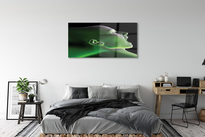 Foto in plexiglas Hoofd van een man met een groen licht