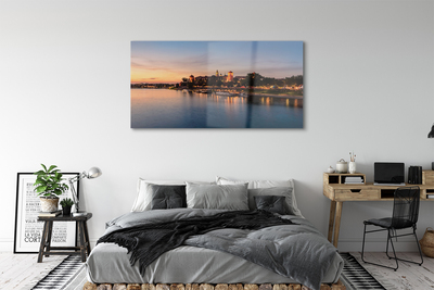 Foto op plexiglas Krakau sunset river castle