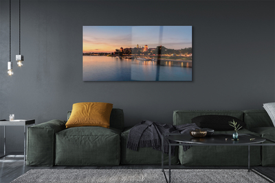 Foto op plexiglas Krakau sunset river castle