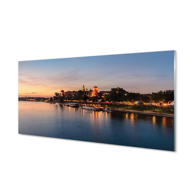 Foto op plexiglas Krakau sunset river castle