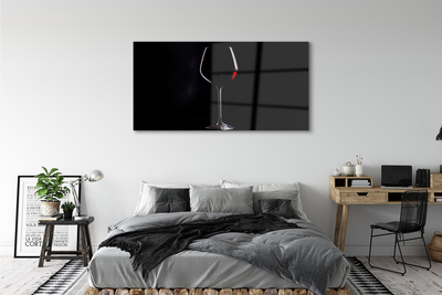 Plexiglas schilderij Zwarte achtergrond met wijnglas