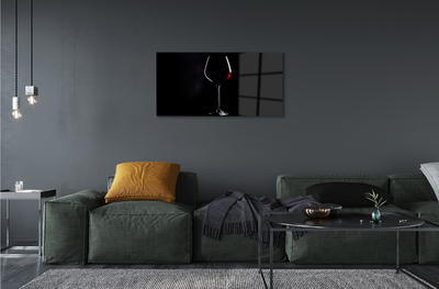 Plexiglas schilderij Zwarte achtergrond met wijnglas