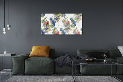 Foto op plexiglas Vogels op een tak met bloemen