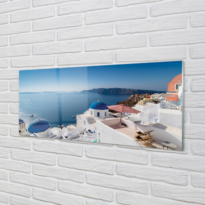 Foto op plexiglas Griekenland zee gebouwen panorama