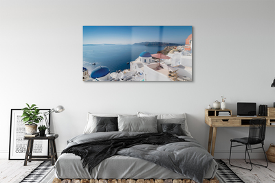 Foto op plexiglas Griekenland zee gebouwen panorama