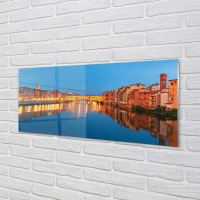Foto op plexiglas Italië river bridges nachtgebouwen