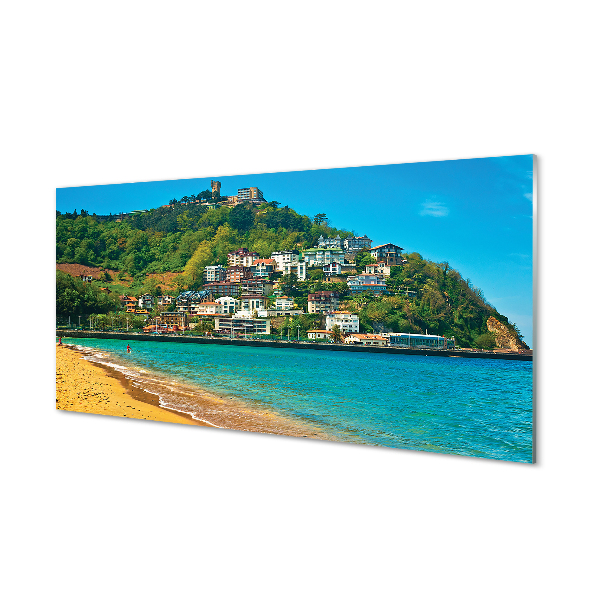 Foto op plexiglas Spanje beach mountains city