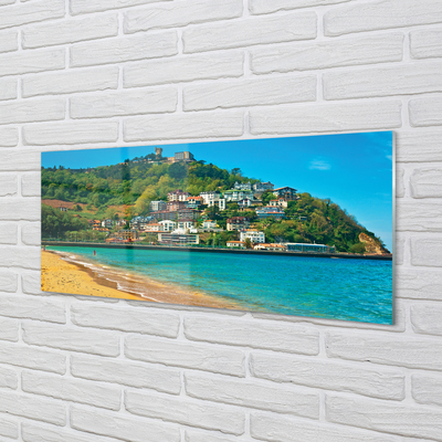 Foto op plexiglas Spanje beach mountains city