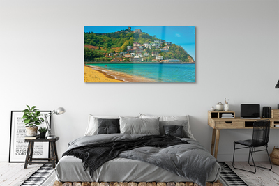 Foto op plexiglas Spanje beach mountains city