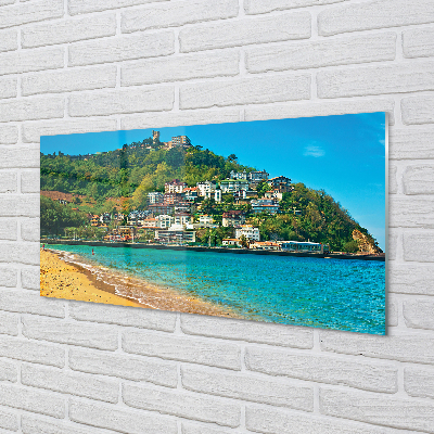 Foto op plexiglas Spanje beach mountains city