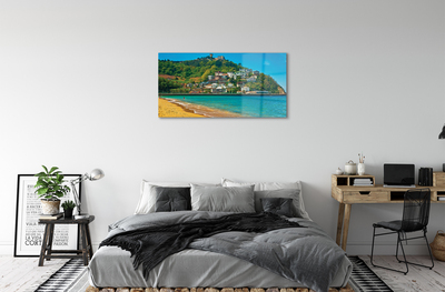 Foto op plexiglas Spanje beach mountains city