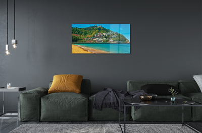 Foto op plexiglas Spanje beach mountains city