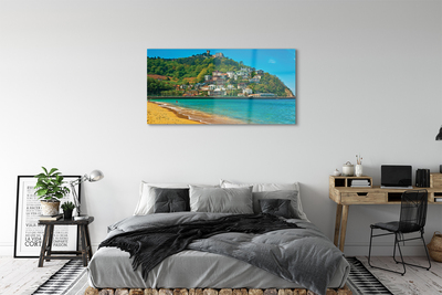 Foto op plexiglas Spanje beach mountains city