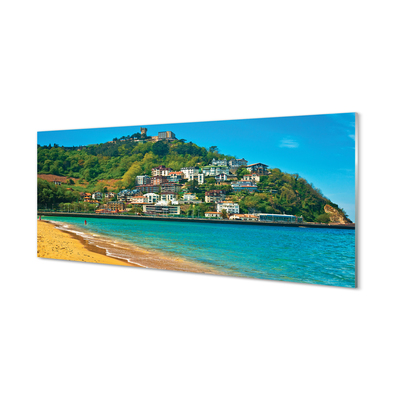 Foto op plexiglas Spanje beach mountains city